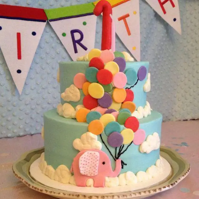Balloon themed birthday cake TheSmartCookieCook