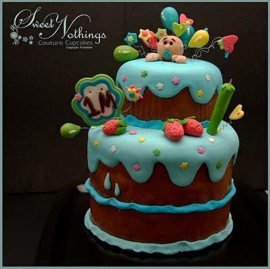 1 month old baby birthday cake