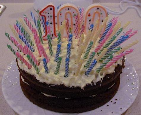 100 candles on a birthday cake