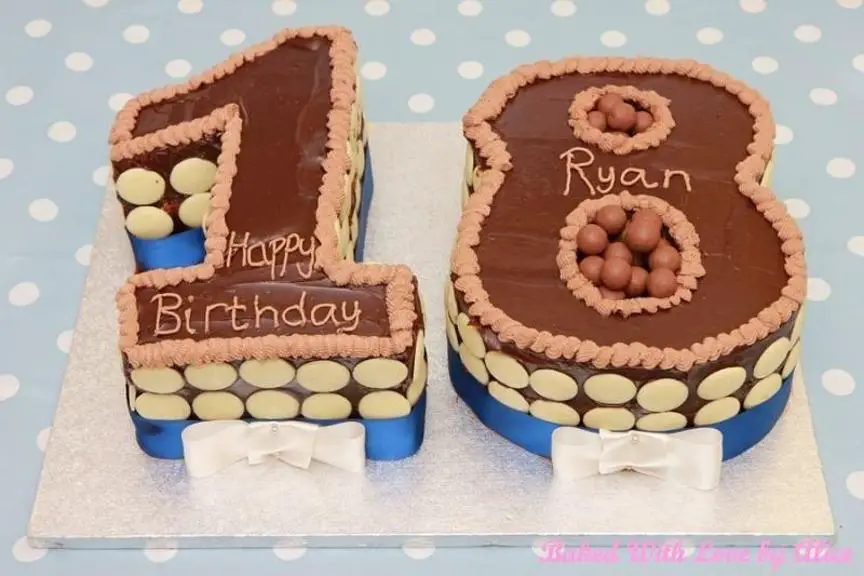 18 shaped birthday cake