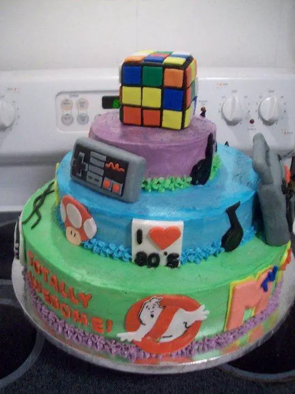 1980s birthday cake