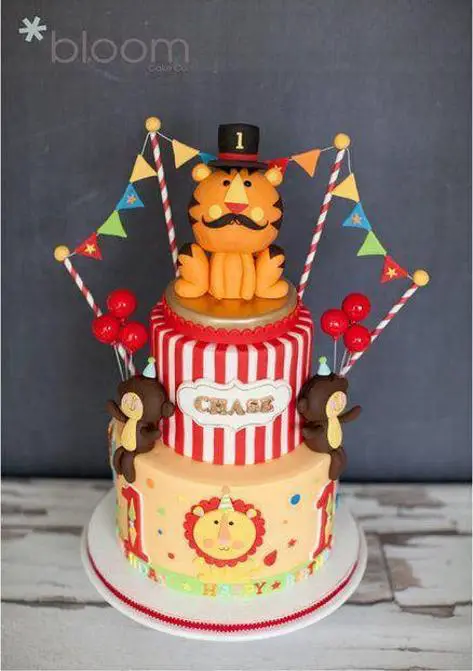 1st birthday circus cake