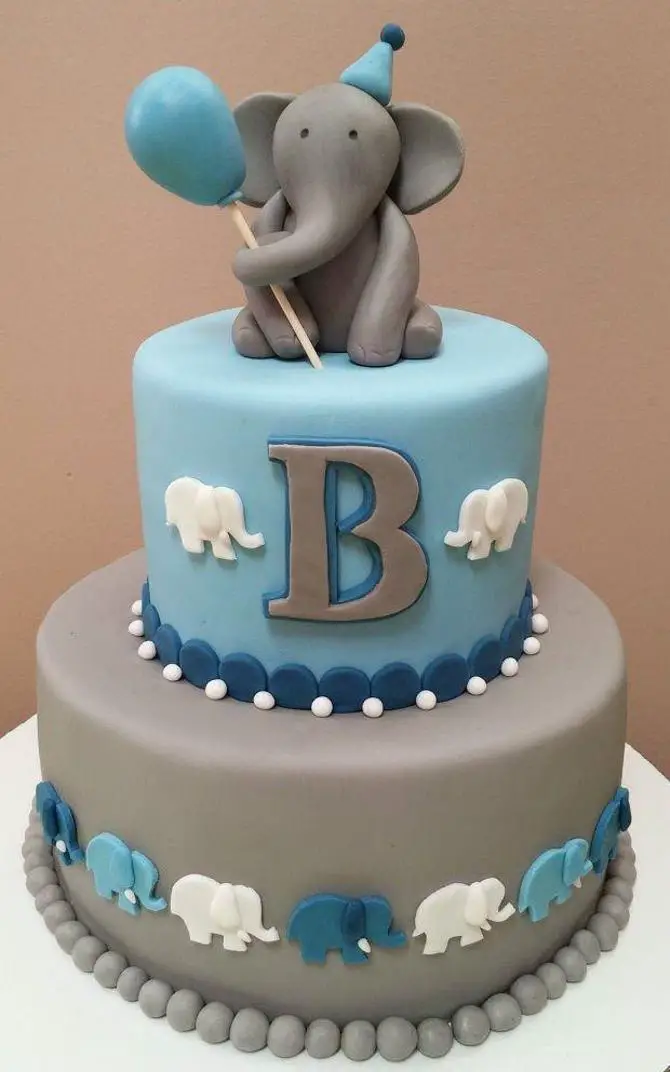 1st birthday elephant cake