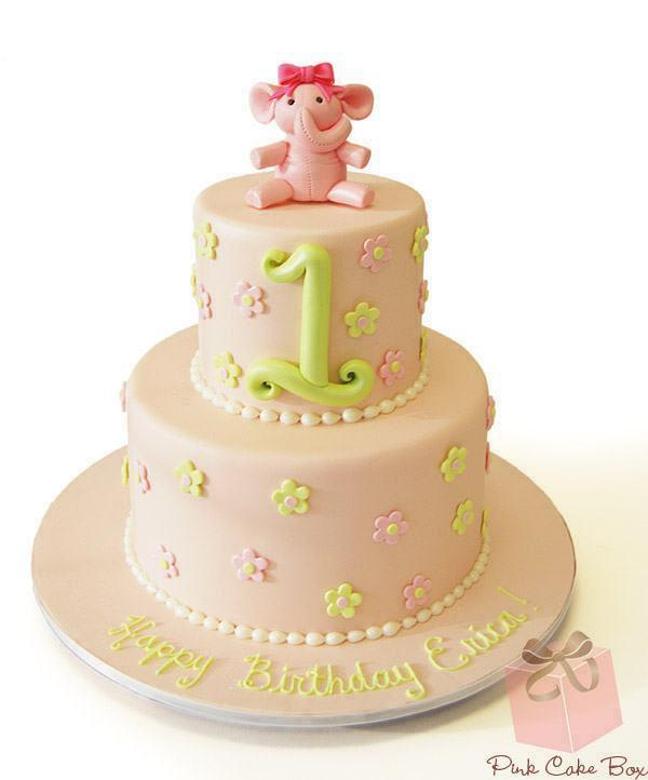 1st birthday elephant cake