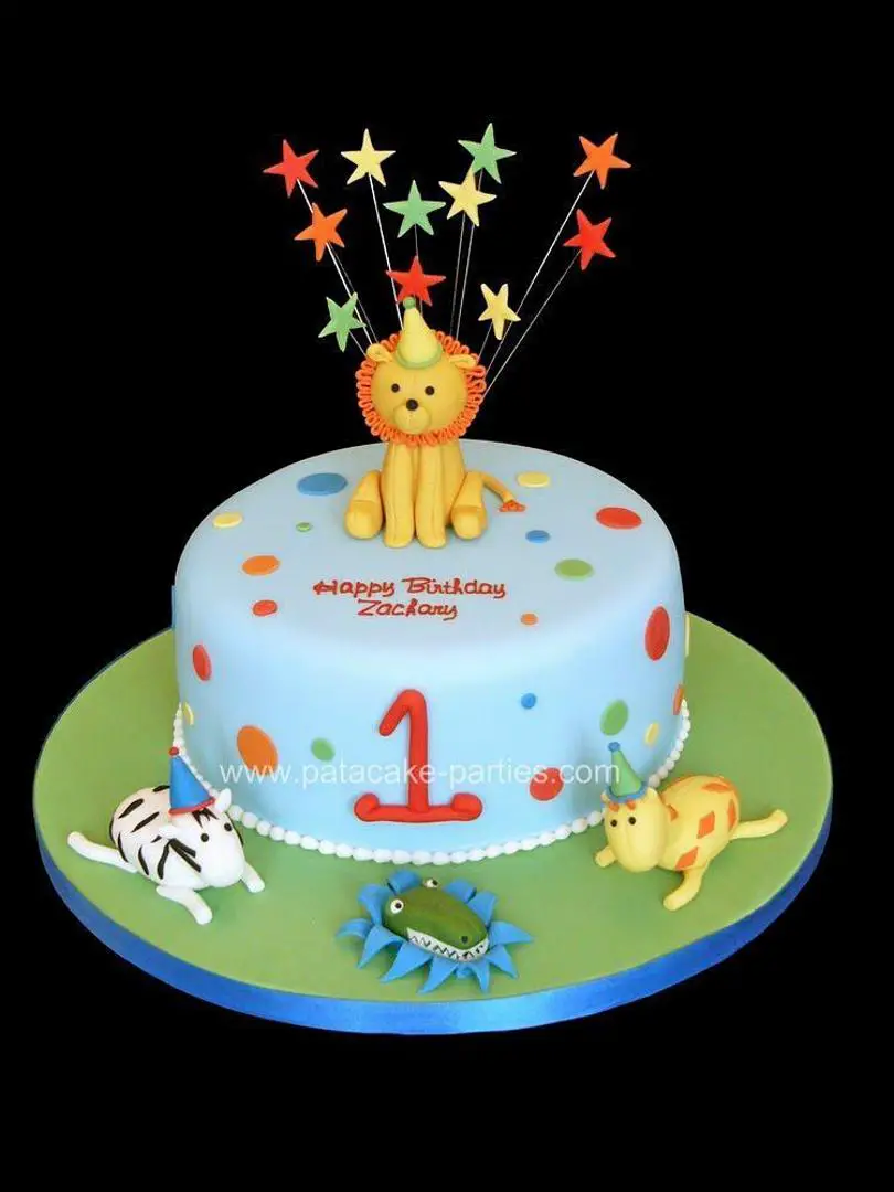 1st birthday lion cake