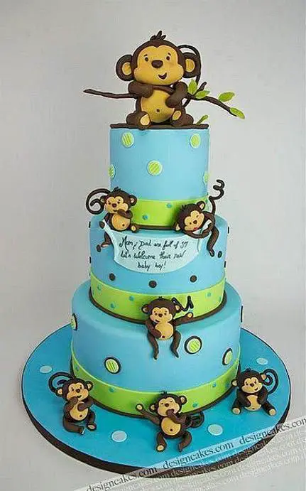1st birthday monkey cake