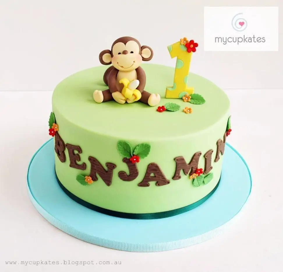 1st birthday monkey cake