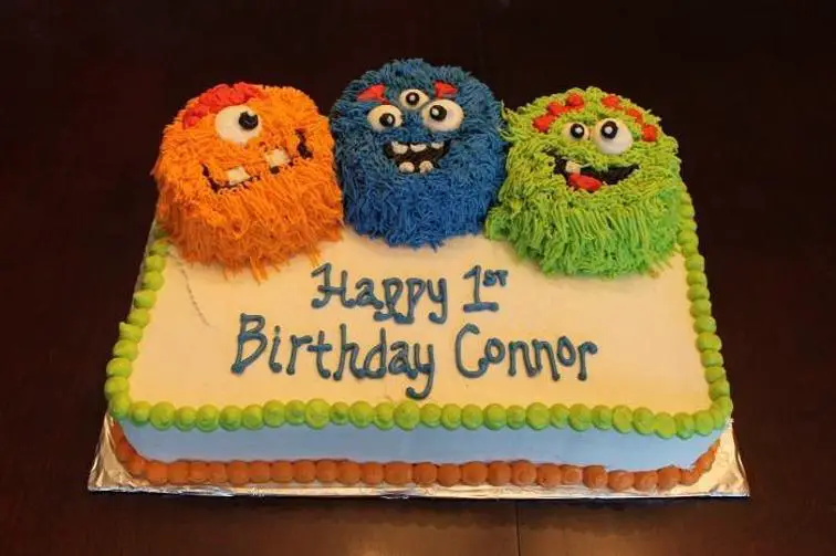 1st birthday monster cake