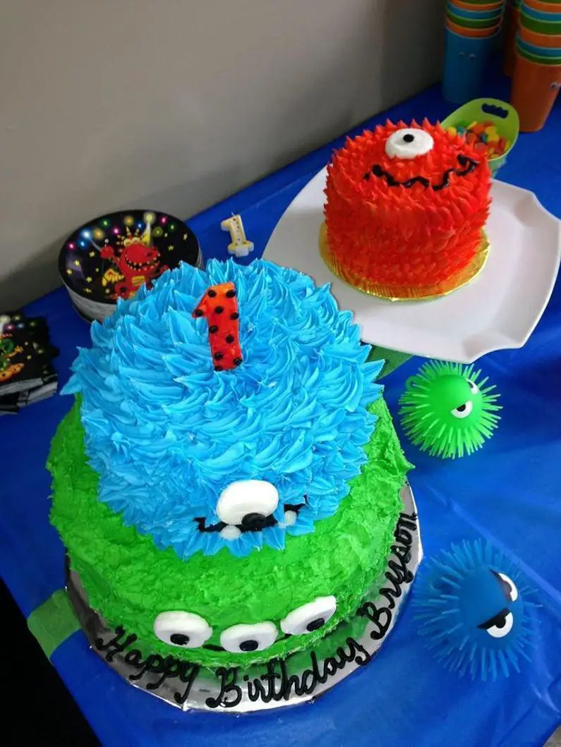 1st birthday monster cake