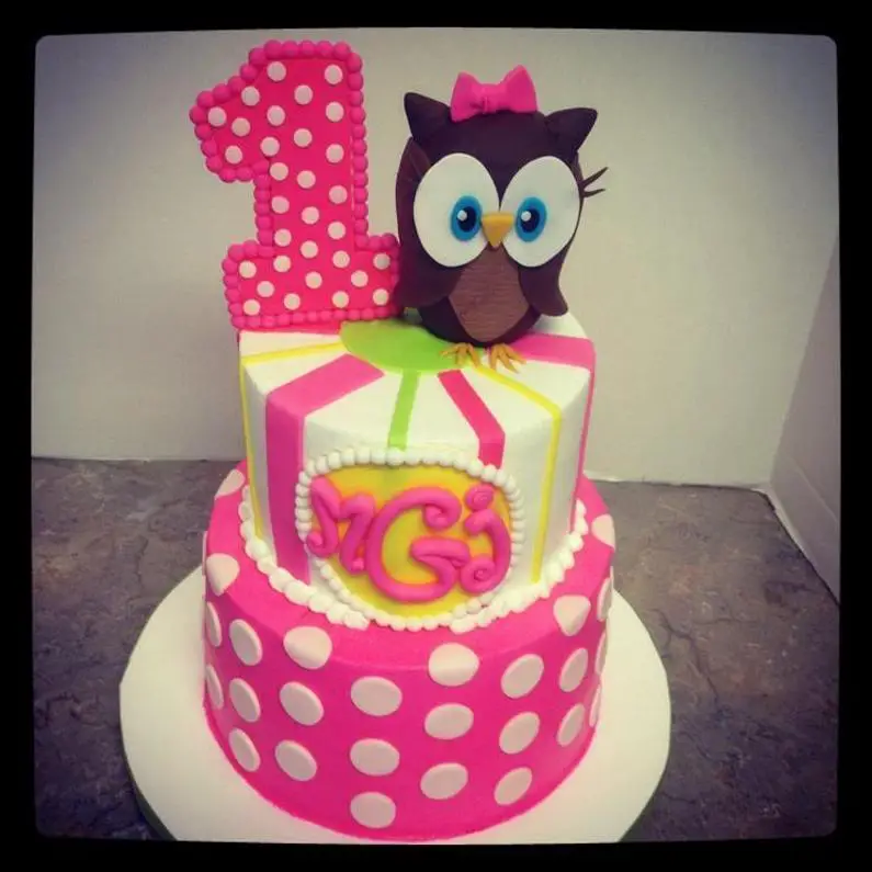 1st birthday owl cakes