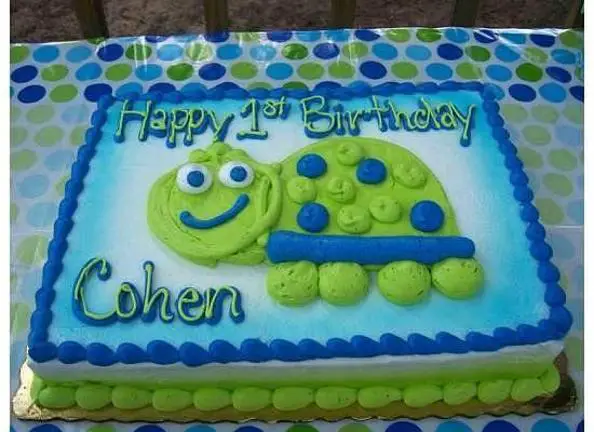 1st birthday turtle cake