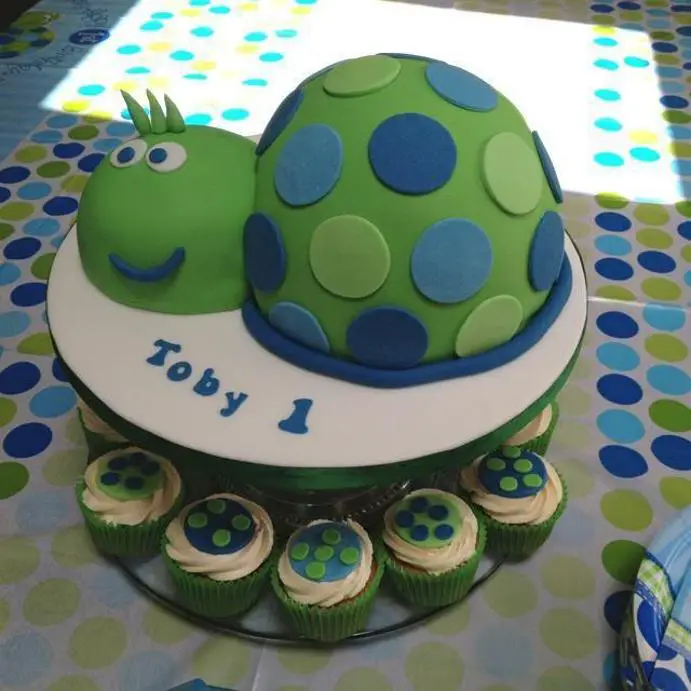 1st birthday turtle cake