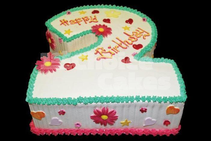 2 shaped birthday cake