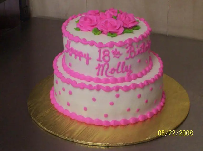 2 tier pink birthday cakes