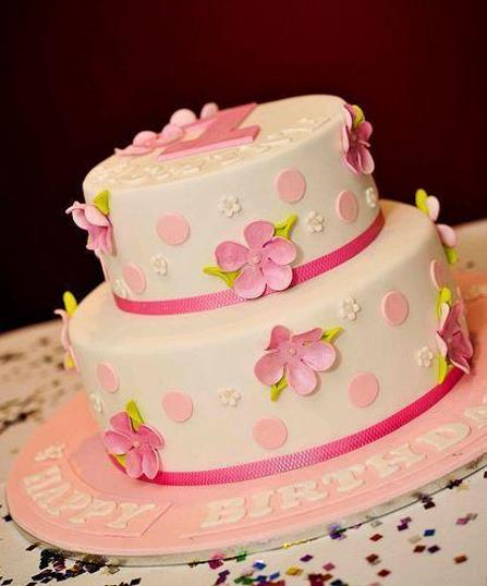 2 tier pink birthday cakes
