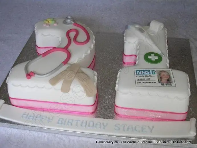 21 shaped birthday cake