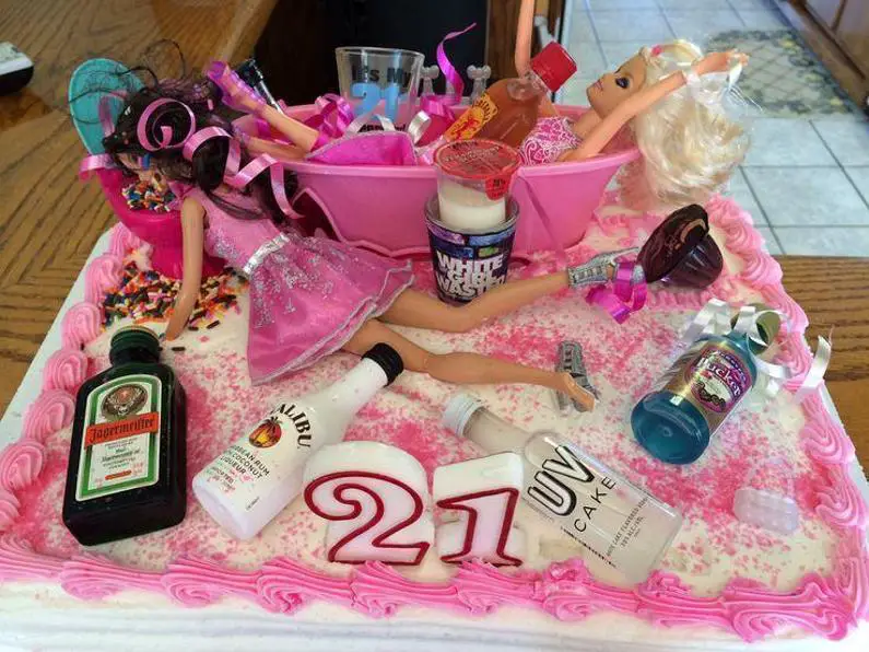 21st birthday cakes with barbie