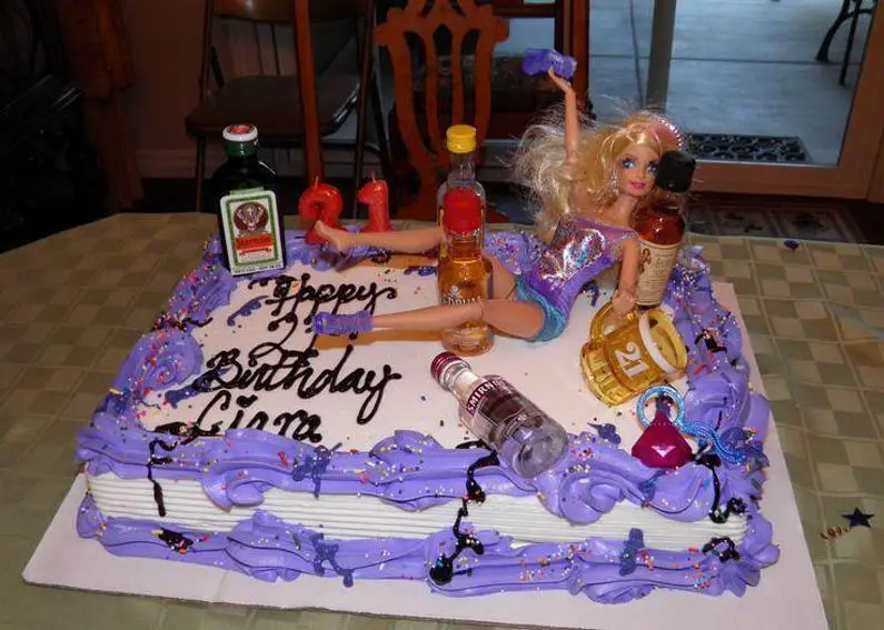 21st birthday cakes with barbie