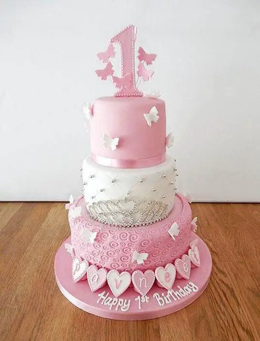 3 tier 1st birthday cake