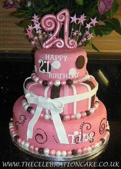 3 tier 21st birthday cakes