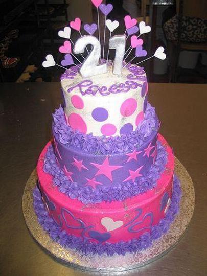 3 tier 21st birthday cakes