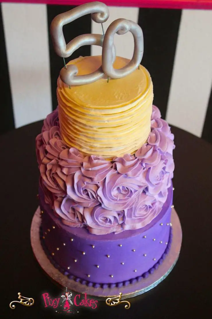 3 tier 50th birthday cake