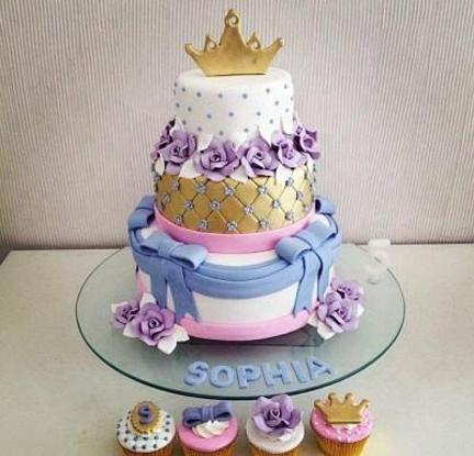 3 tier princess birthday cake