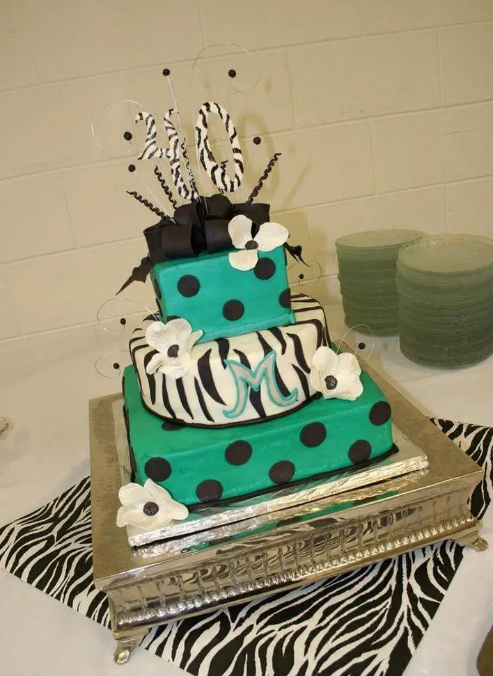 3 tiered 40th birthday cake