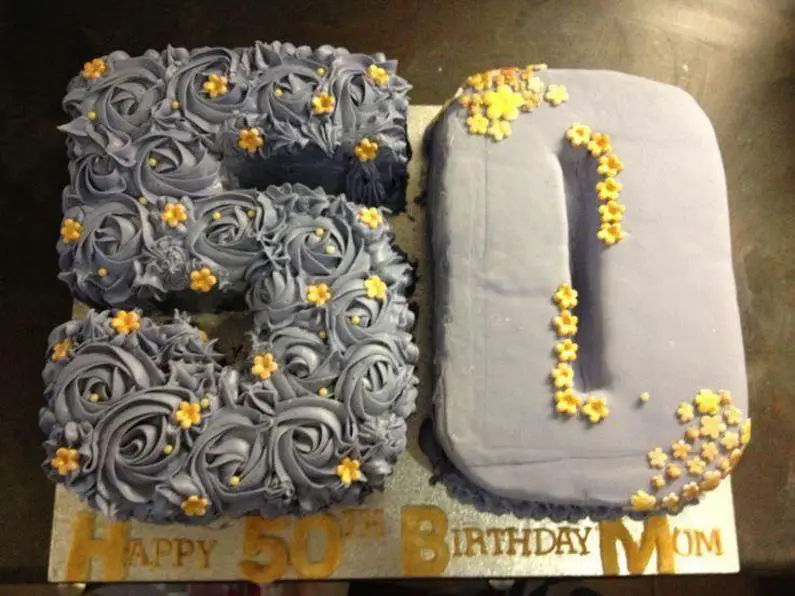 50 shaped birthday cake