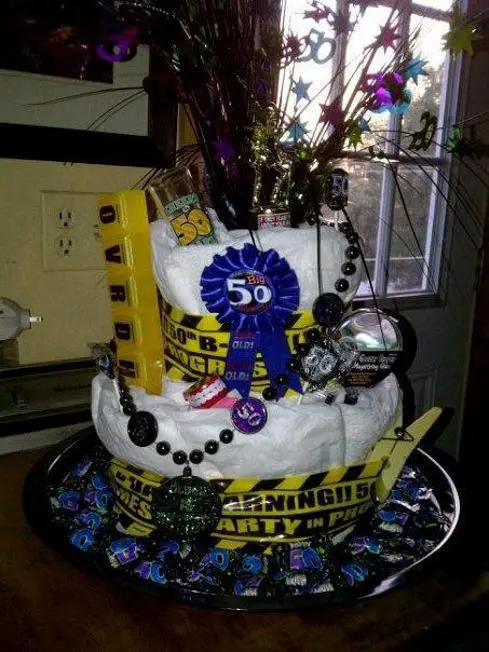 50th birthday diaper cake