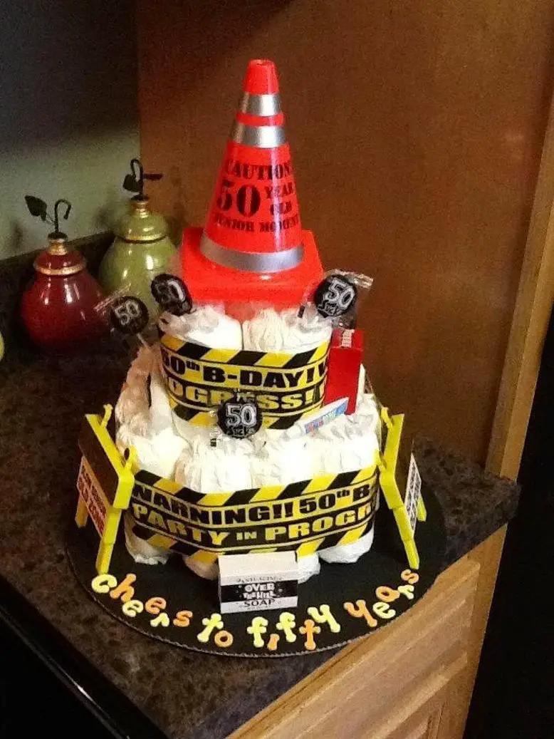 50th birthday diaper cake