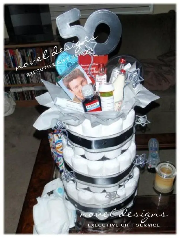 50th birthday diaper cake