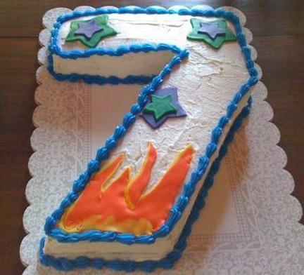 7 shaped birthday cake