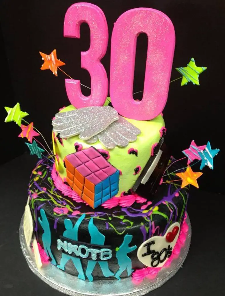 80s theme birthday cake