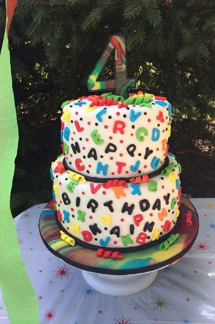 alphabet birthday cake
