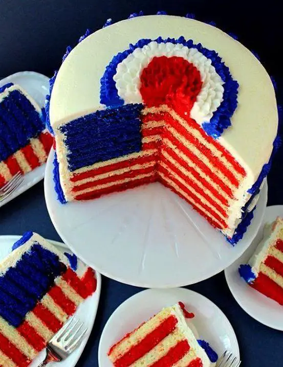american flag birthday cake