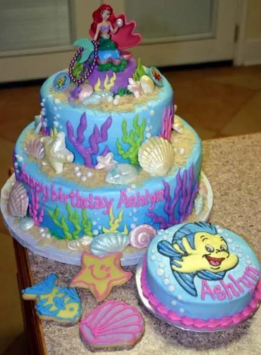 ariel themed birthday cake