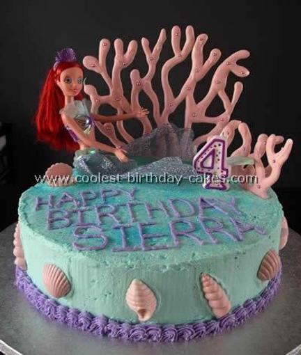 ariel themed birthday cake