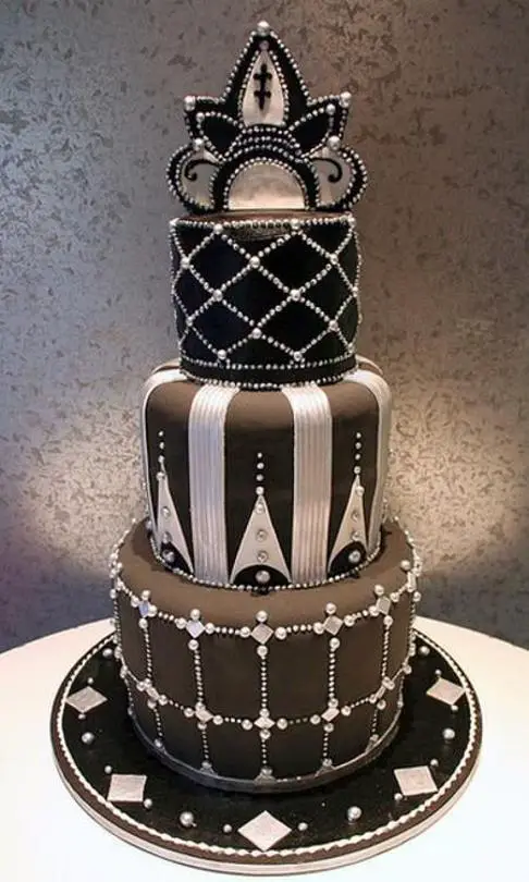 art deco birthday cake designs