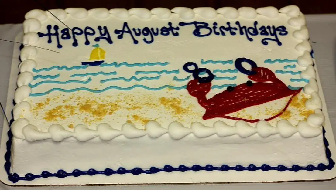 august birthday cake