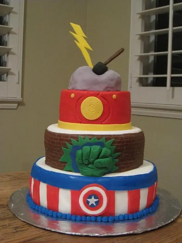 avengers themed birthday cake
