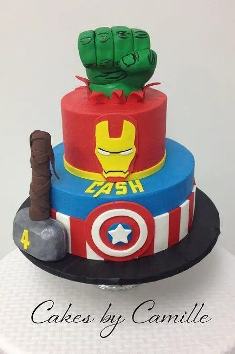 avengers themed birthday cake