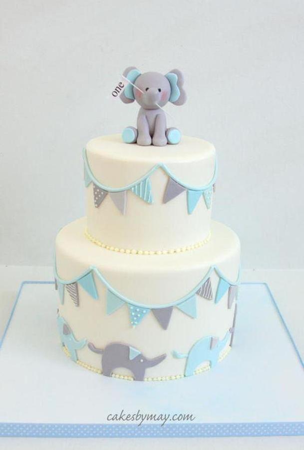 baby elephant birthday cake