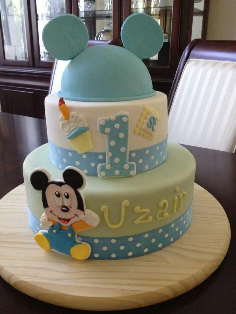 baby mickey mouse first birthday cake