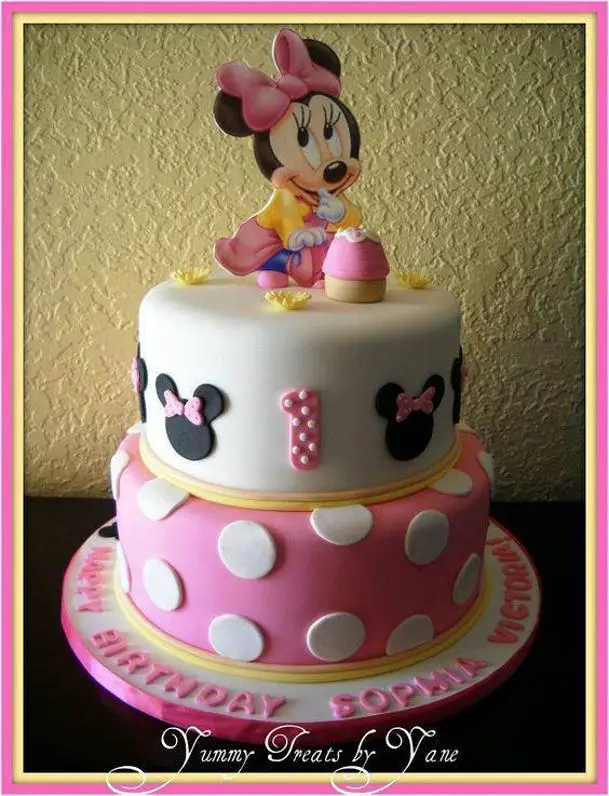 baby minnie mouse first birthday cake