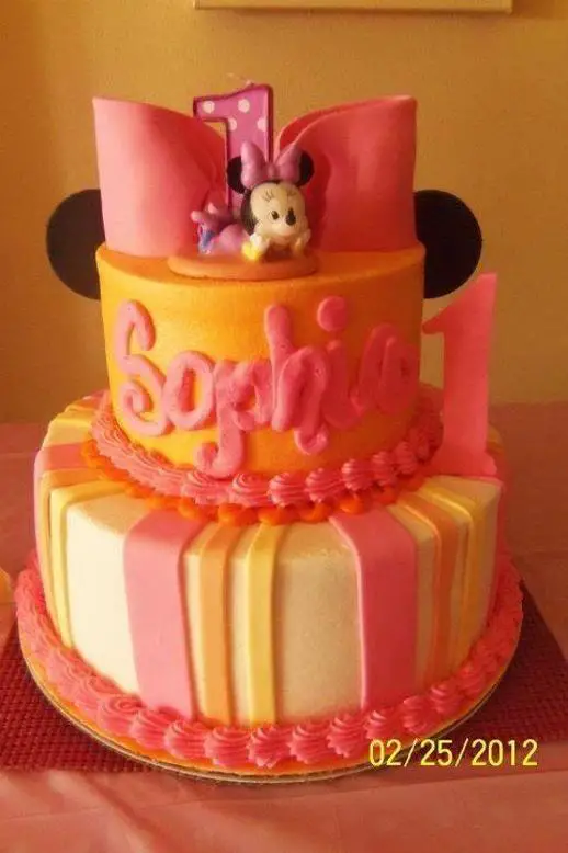 baby minnie mouse first birthday cake
