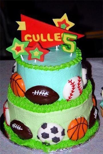 ball themed birthday cake