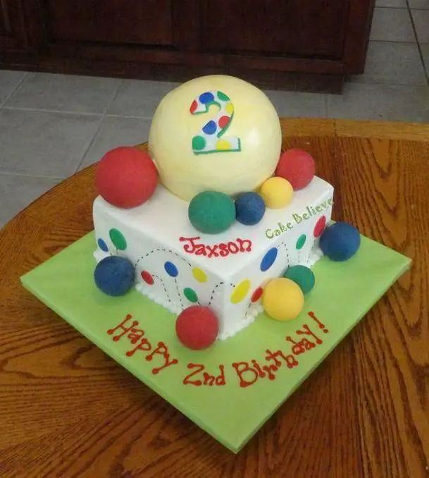 ball themed birthday cake