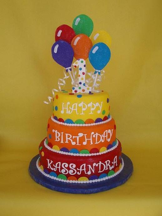 balloon themed birthday cake