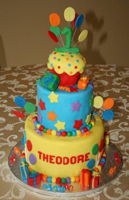 balloon themed birthday cake